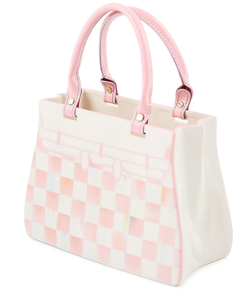 MacKenzie-Childs Rosy Check Doodles Handbag Vase