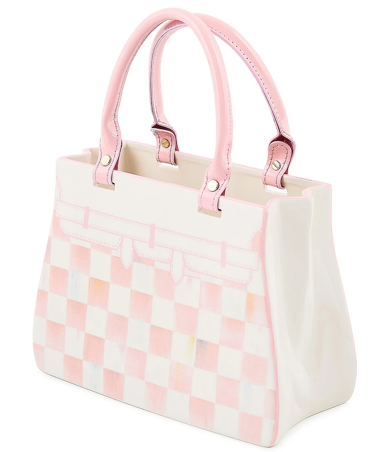 MacKenzie-Childs Rosy Check Doodles Handbag Vase
