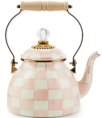 MacKenzie-Childs Check Enamel Tea Kettle, 2 Qt.
