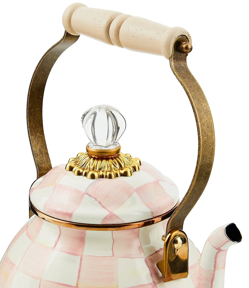 MacKenzie-Childs Check Enamel Tea Kettle, 2 Qt.