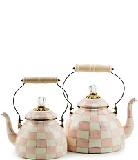 MacKenzie-Childs Check Enamel Tea Kettle, 2 Qt.