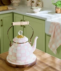 MacKenzie-Childs Check Enamel Tea Kettle, 2 Qt.