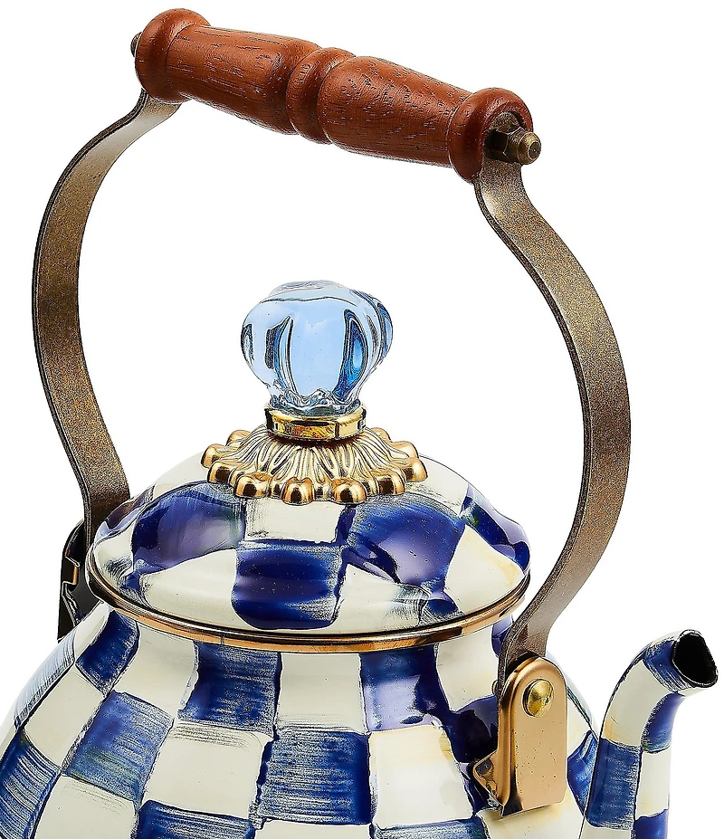 MacKenzie-Childs Check Enamel Tea Kettle, 2 Qt.