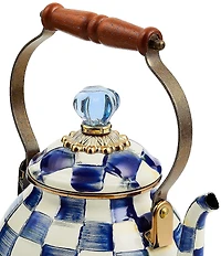 MacKenzie-Childs Check Enamel Tea Kettle, 2 Qt.