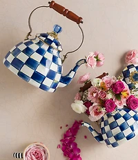 MacKenzie-Childs Check Enamel Tea Kettle, 2 Qt.