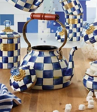 MacKenzie-Childs Check Enamel Tea Kettle, 2 Qt.