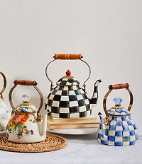 MacKenzie-Childs Check Enamel Tea Kettle, 2 Qt.