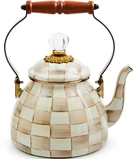 MacKenzie-Childs Check Enamel Tea Kettle, 2 Qt.