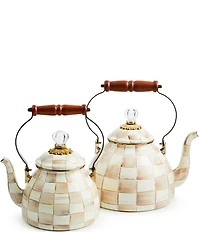 MacKenzie-Childs Check Enamel Tea Kettle, 2 Qt.