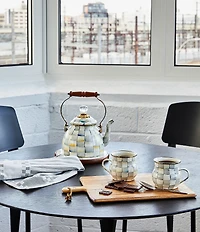 MacKenzie-Childs Check Enamel Tea Kettle, 2 Qt.