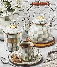 MacKenzie-Childs Check Enamel Tea Kettle, 2 Qt.
