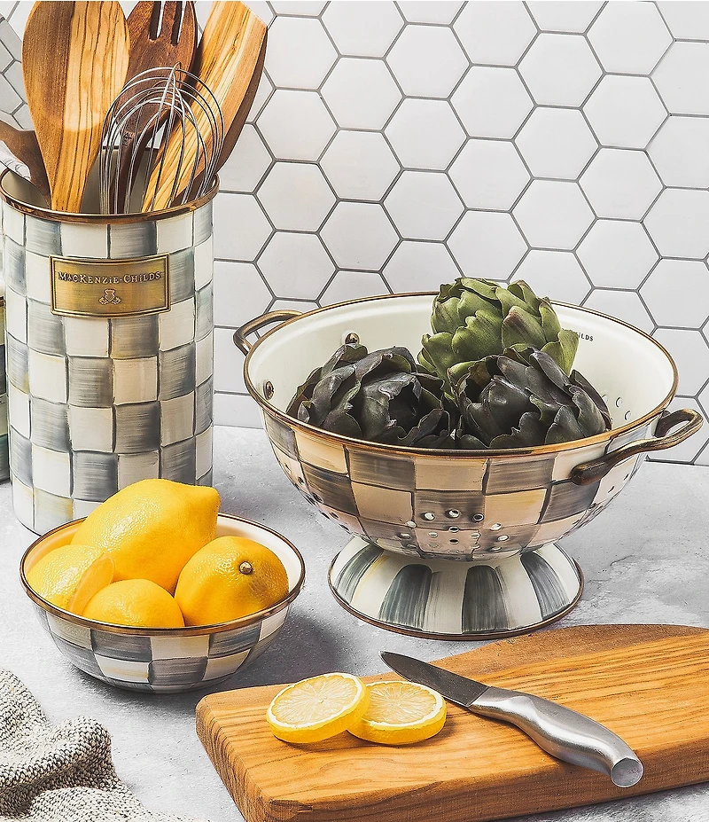 MacKenzie-Childs Check Enamel Colander