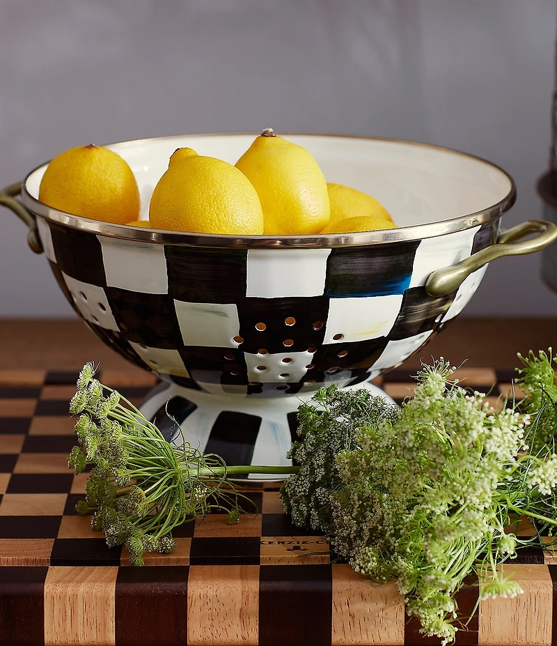MacKenzie-Childs Check Enamel Colander