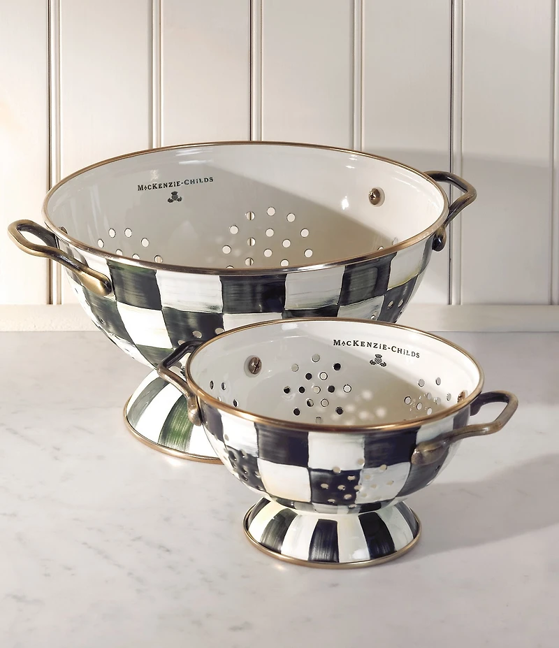 MacKenzie-Childs Check Enamel Colander