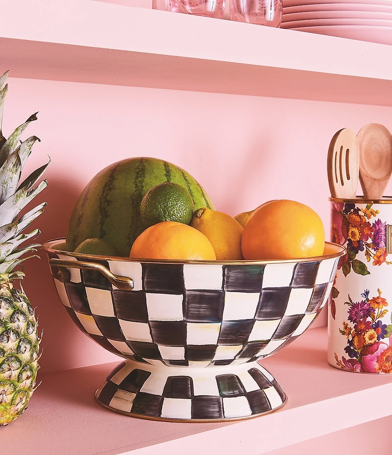 MacKenzie-Childs Check Enamel Colander