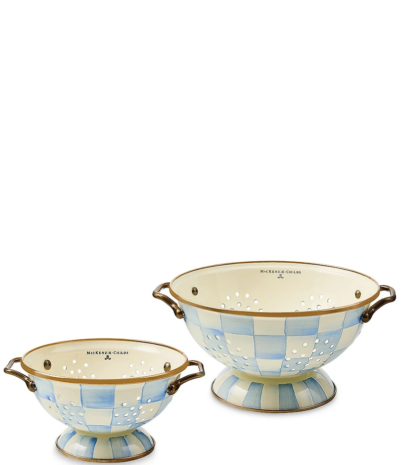 MacKenzie-Childs Check Enamel Colander