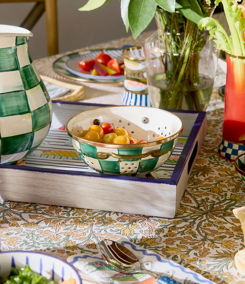 MacKenzie-Childs Check Enamel Colander