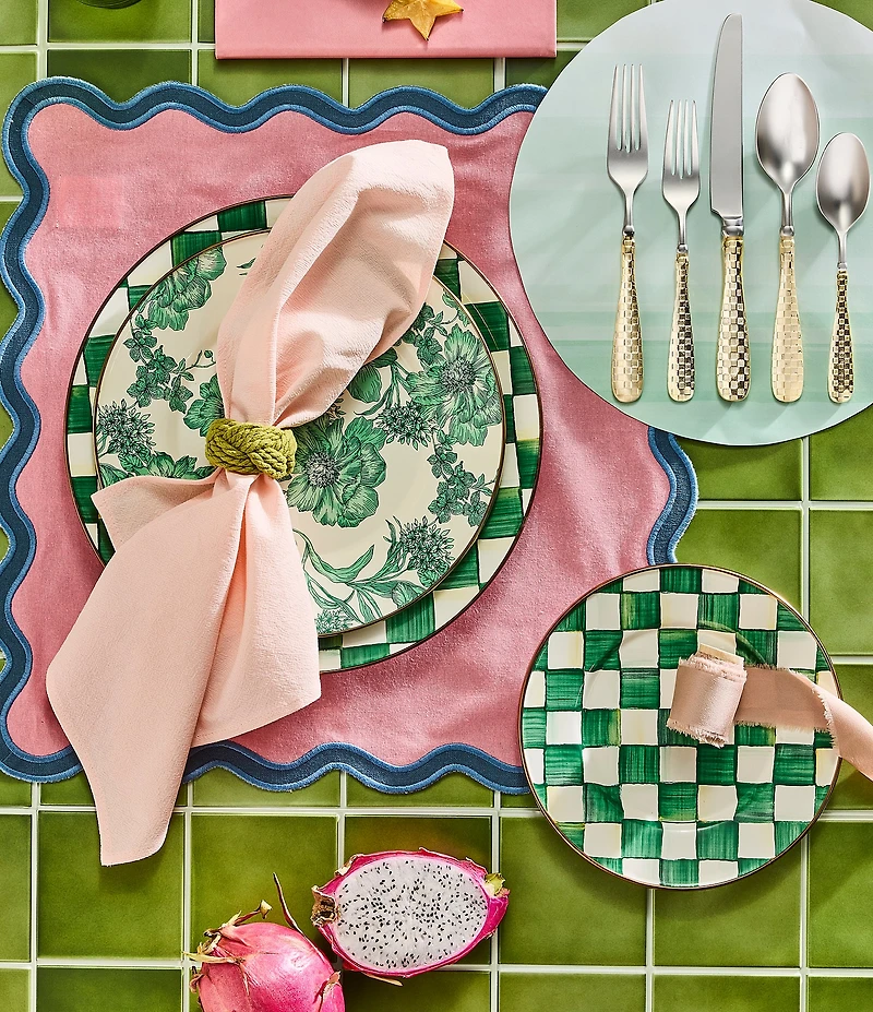 MacKenzie-Childs Check Enamel Dinner Plate