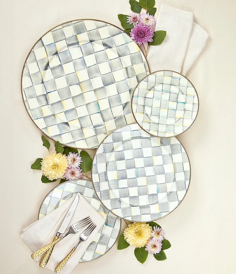MacKenzie-Childs Check Enamel Dinner Plate
