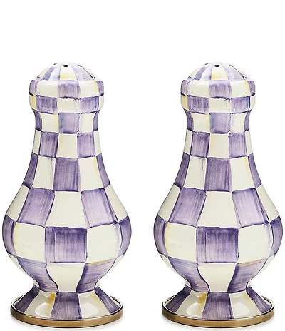 MacKenzie-Childs Check Enamel Large Salt & Pepper Shaker Set