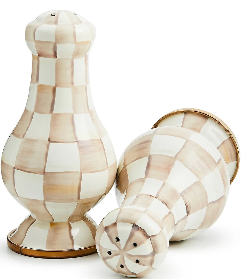 MacKenzie-Childs Check Enamel Large Salt & Pepper Shaker Set