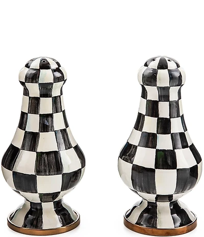 MacKenzie-Childs Check Enamel Large Salt & Pepper Shaker Set