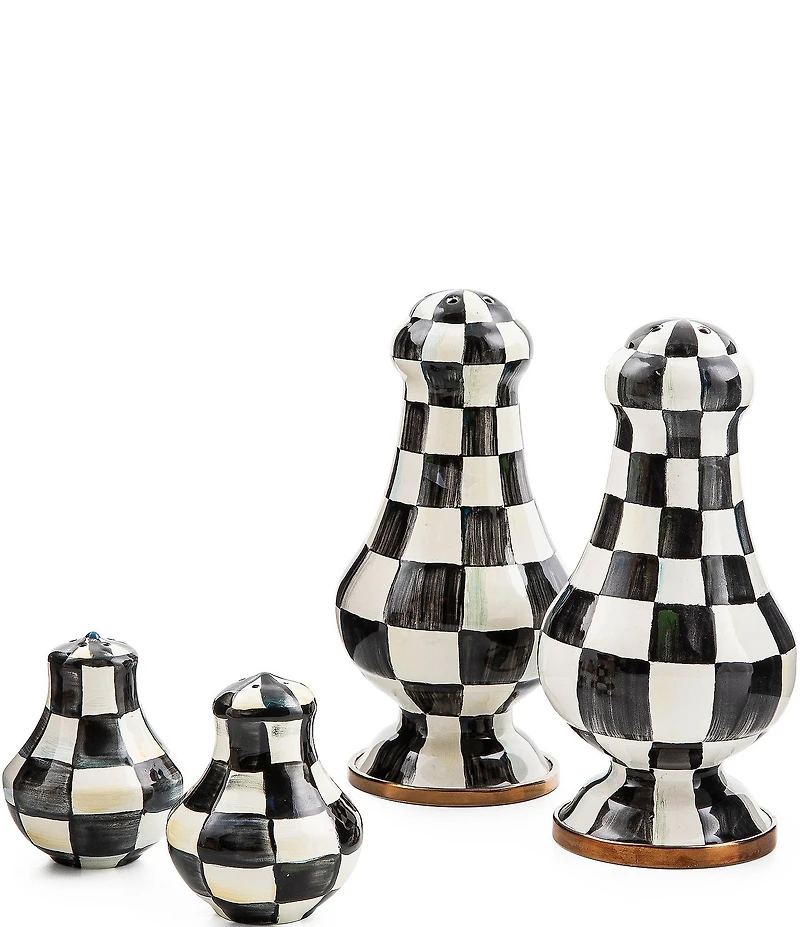 MacKenzie-Childs Check Enamel Large Salt & Pepper Shaker Set