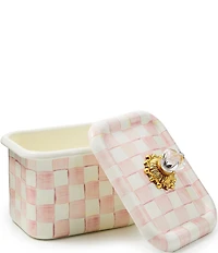 MacKenzie-Childs Check Enamel Glass Knob Recipe Box