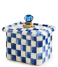 MacKenzie-Childs Check Enamel Glass Knob Recipe Box