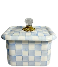 MacKenzie-Childs Check Enamel Glass Knob Recipe Box