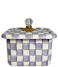 MacKenzie-Childs Check Enamel Glass Knob Recipe Box