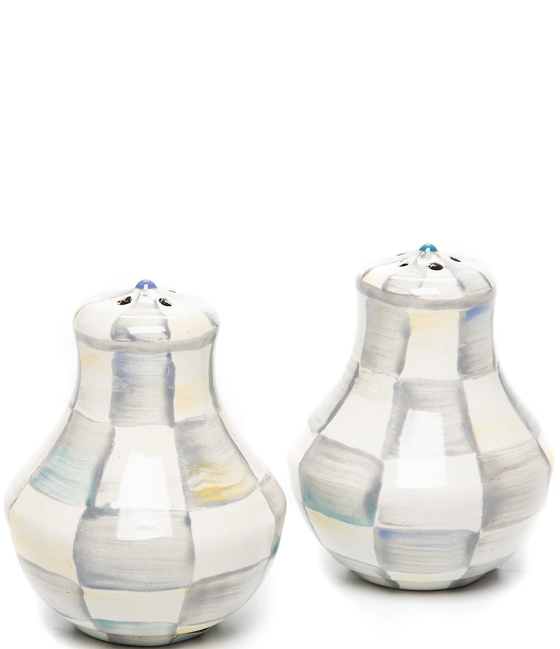 MacKenzie-Childs Check Enamel Salt & Pepper Shaker Set
