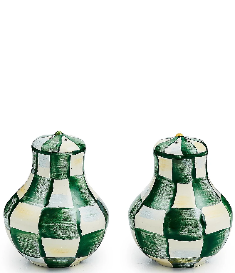 MacKenzie-Childs Check Enamel Salt & Pepper Shaker Set
