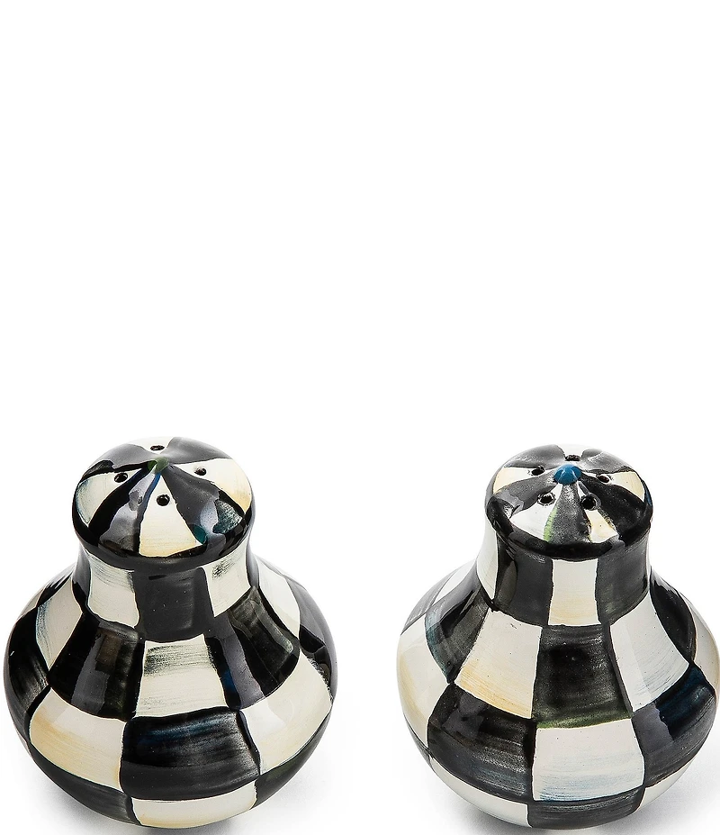 MacKenzie-Childs Check Enamel Salt & Pepper Shaker Set
