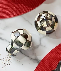 MacKenzie-Childs Check Enamel Salt & Pepper Shaker Set