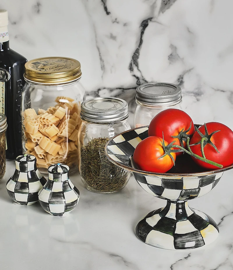 MacKenzie-Childs Check Enamel Salt & Pepper Shaker Set