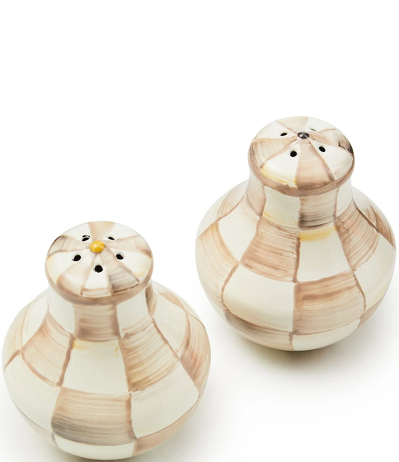 MacKenzie-Childs Check Enamel Salt & Pepper Shaker Set