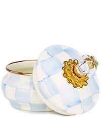 MacKenzie-Childs Check Enamel Squashed Pot Canister