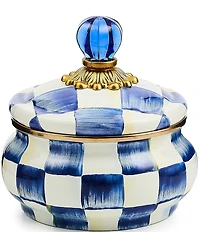 MacKenzie-Childs Check Enamel Squashed Pot Canister