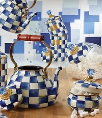 MacKenzie-Childs Check Enamel Squashed Pot Canister