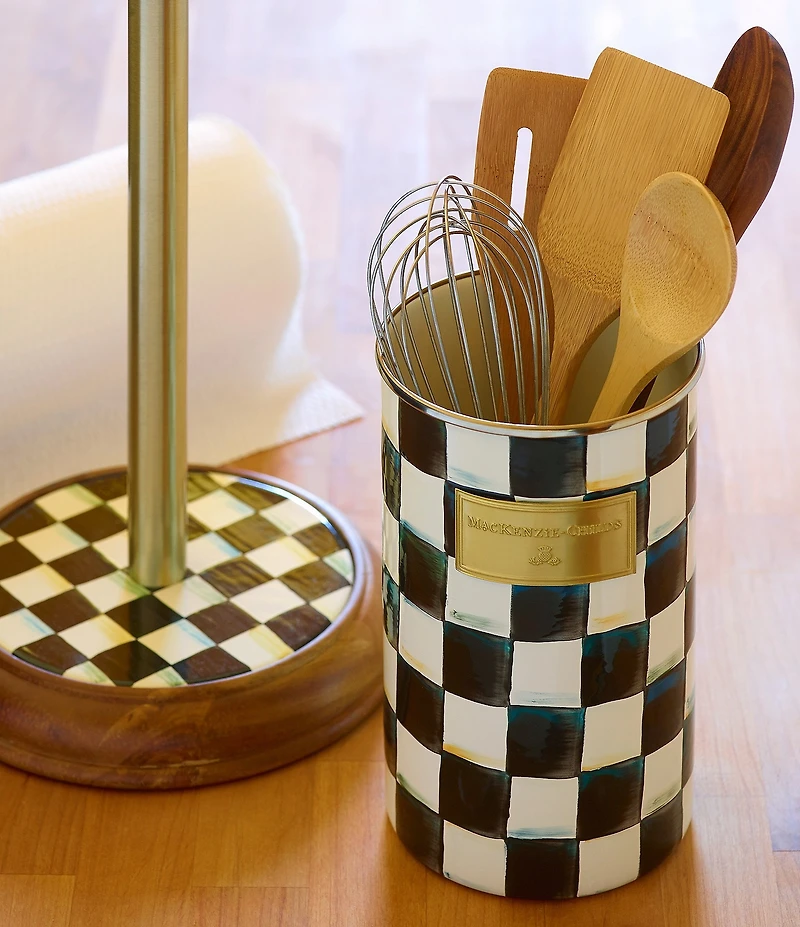 MacKenzie-Childs Check Enamel Utensil Holder
