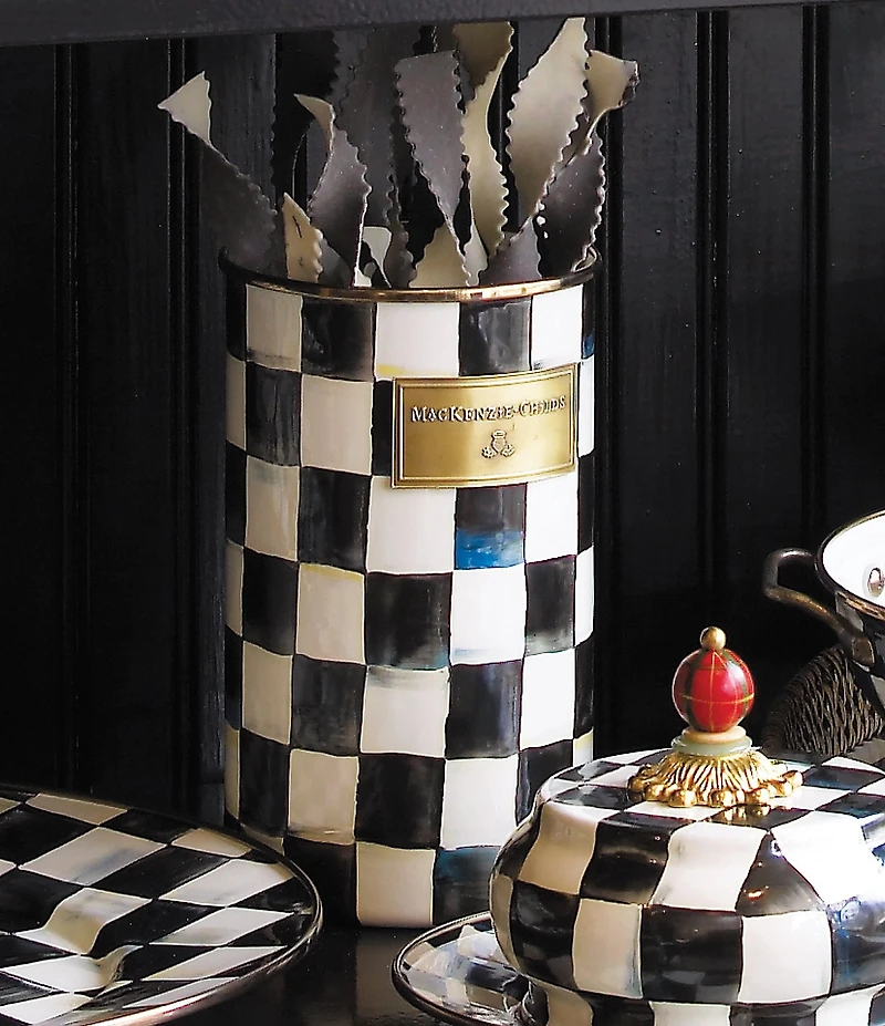 MacKenzie-Childs Check Enamel Utensil Holder