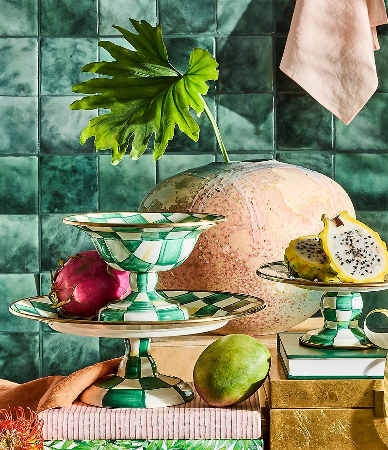 MacKenzie-Childs Check Footed Compote