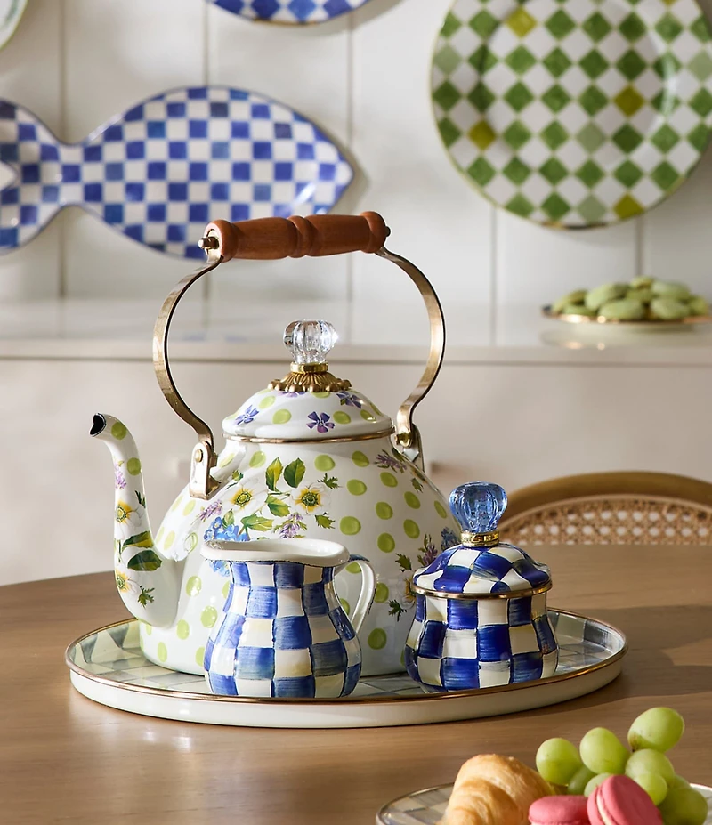 MacKenzie-Childs Check Lidded Sugar Bowl