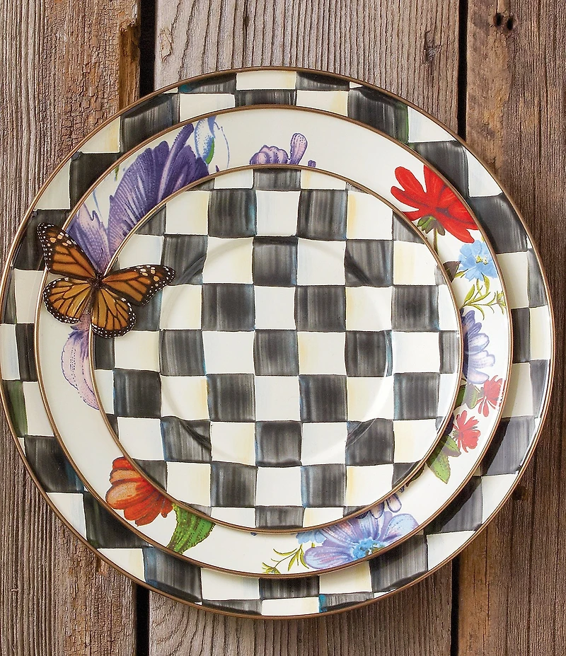 MacKenzie-Childs Check Salad/Dessert Plate