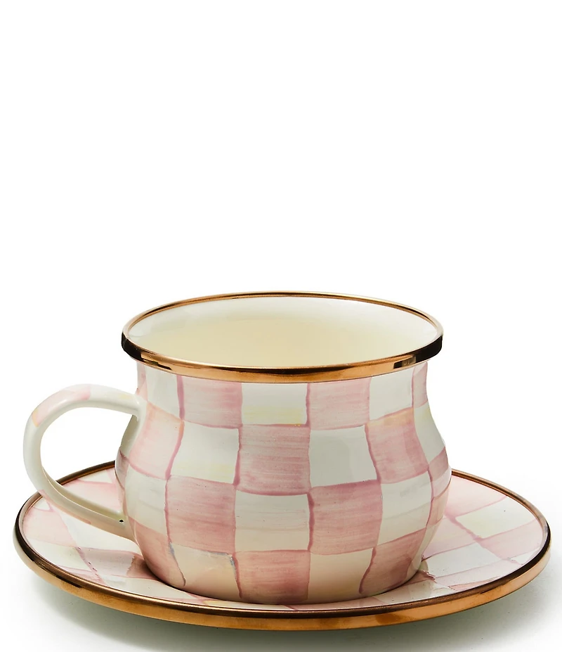 MacKenzie-Childs Rosy Check Saucer