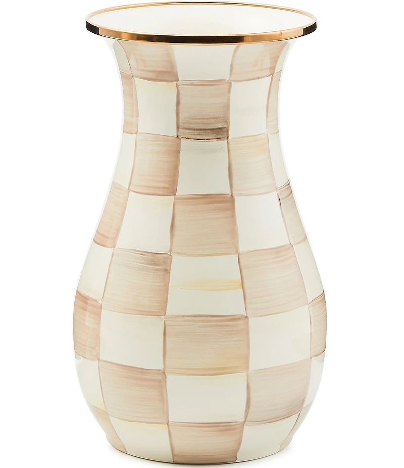 MacKenzie-Childs Check Tall Enamel Vase