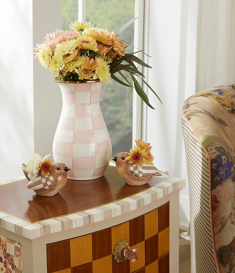 MacKenzie-Childs Check Tall Enamel Vase