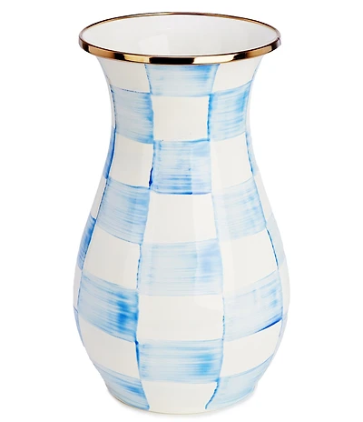 MacKenzie-Childs Check Tall Enamel Vase