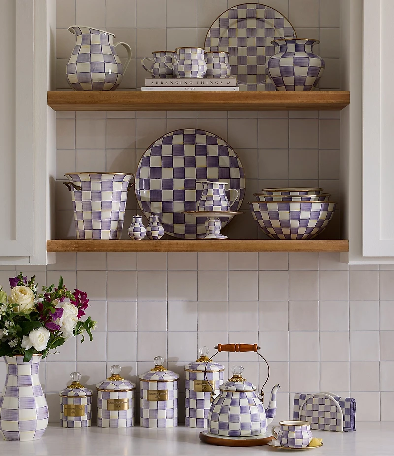 MacKenzie-Childs Check Tall Enamel Vase